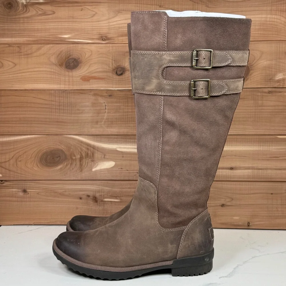 UGG‎ Women's Zarina Tall Suede Brown Waterproof Boots 1112315 Size 7